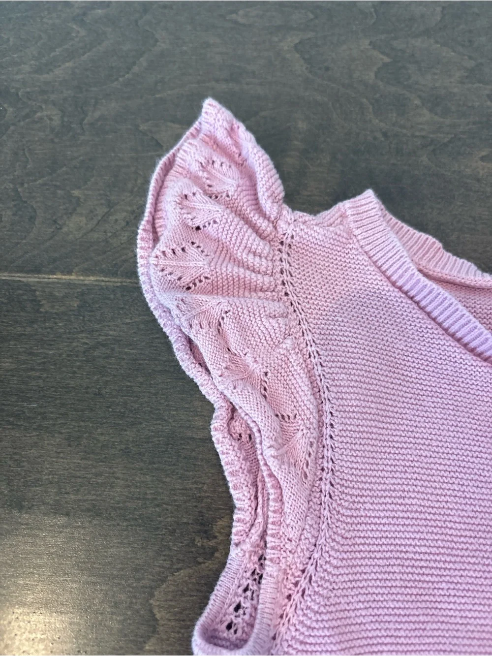 Oshkosh Lavender Knit Flutter Sleeve Top - Girls
